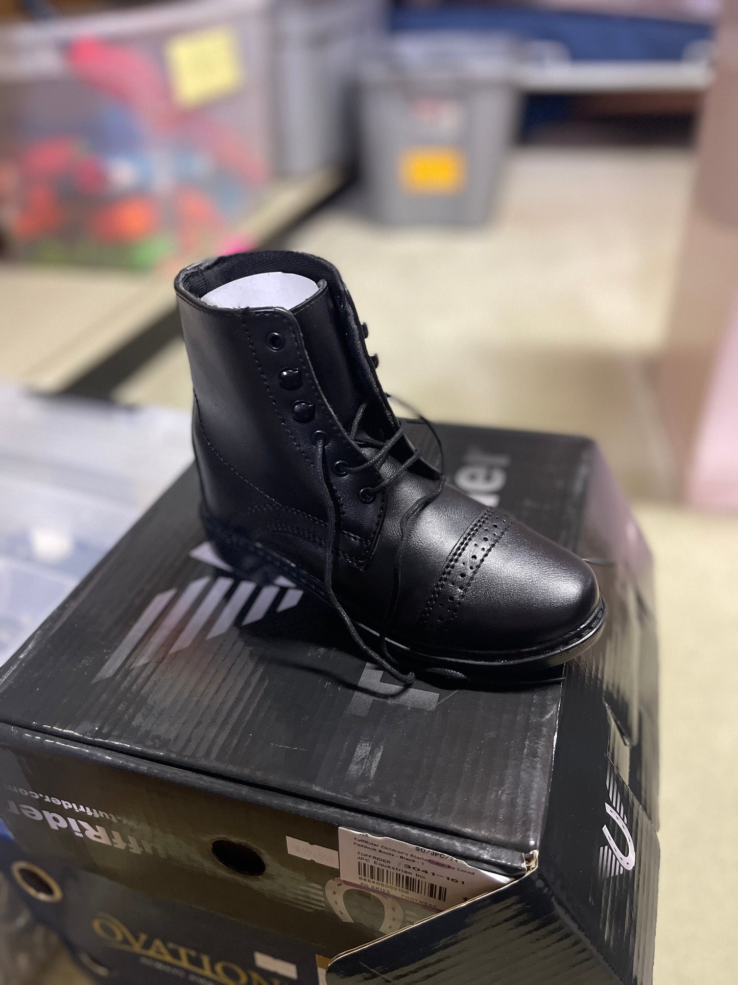 Kids Synthetic "Starter" Lace Paddock Boots, Tuffrider