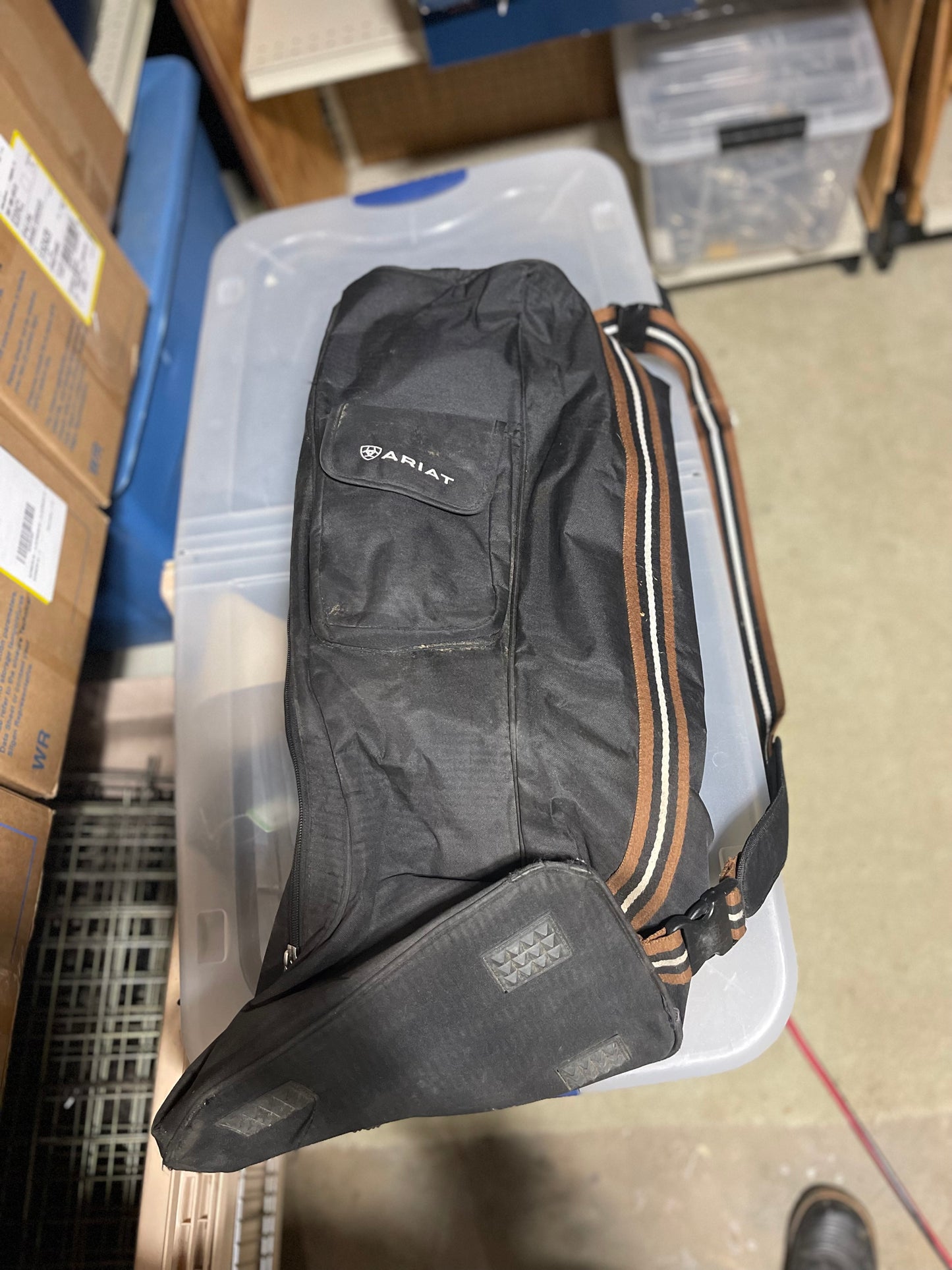 Ariat black and brown Field boots gear bag
