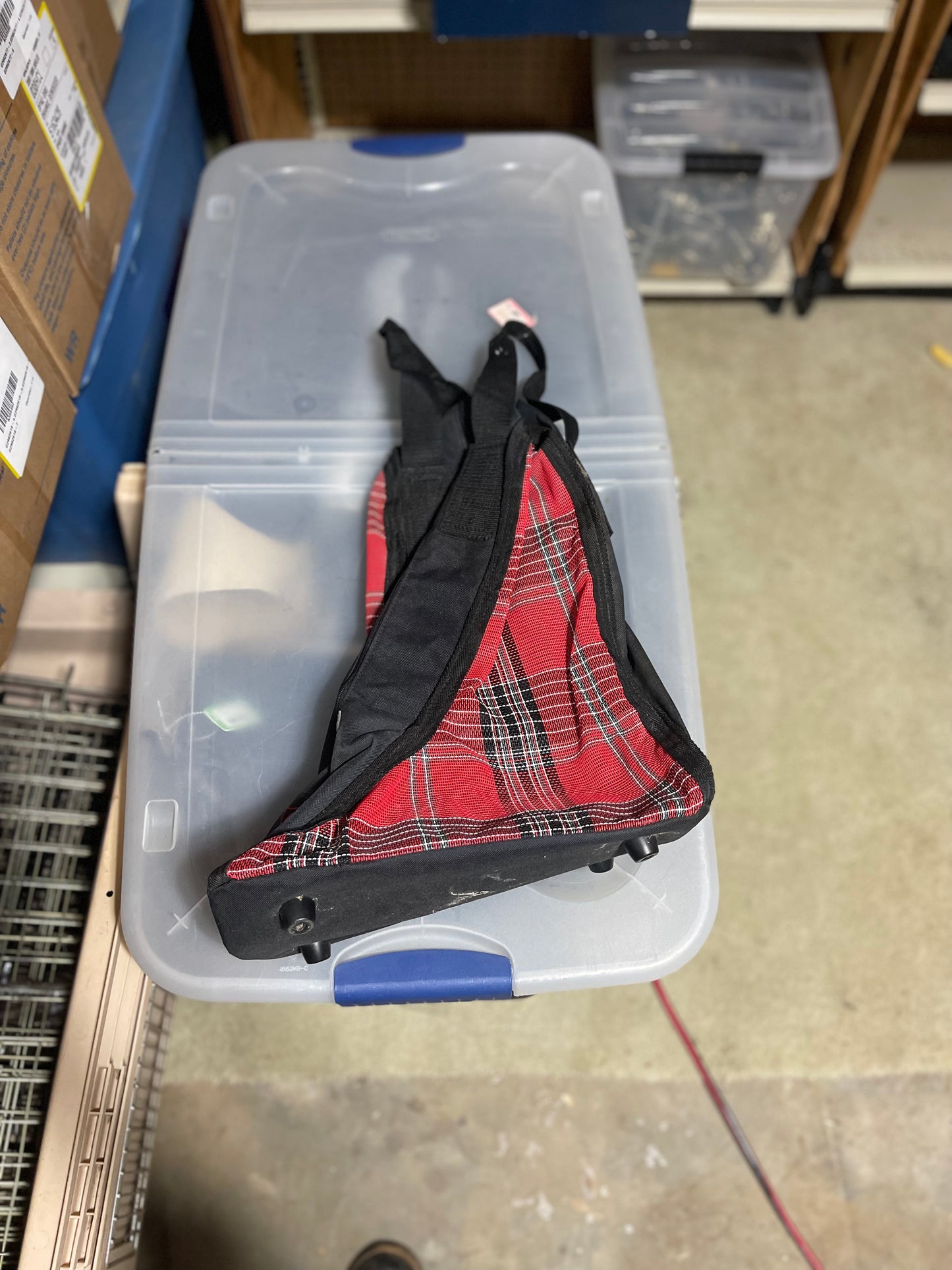 Kensington red plaid boot bag