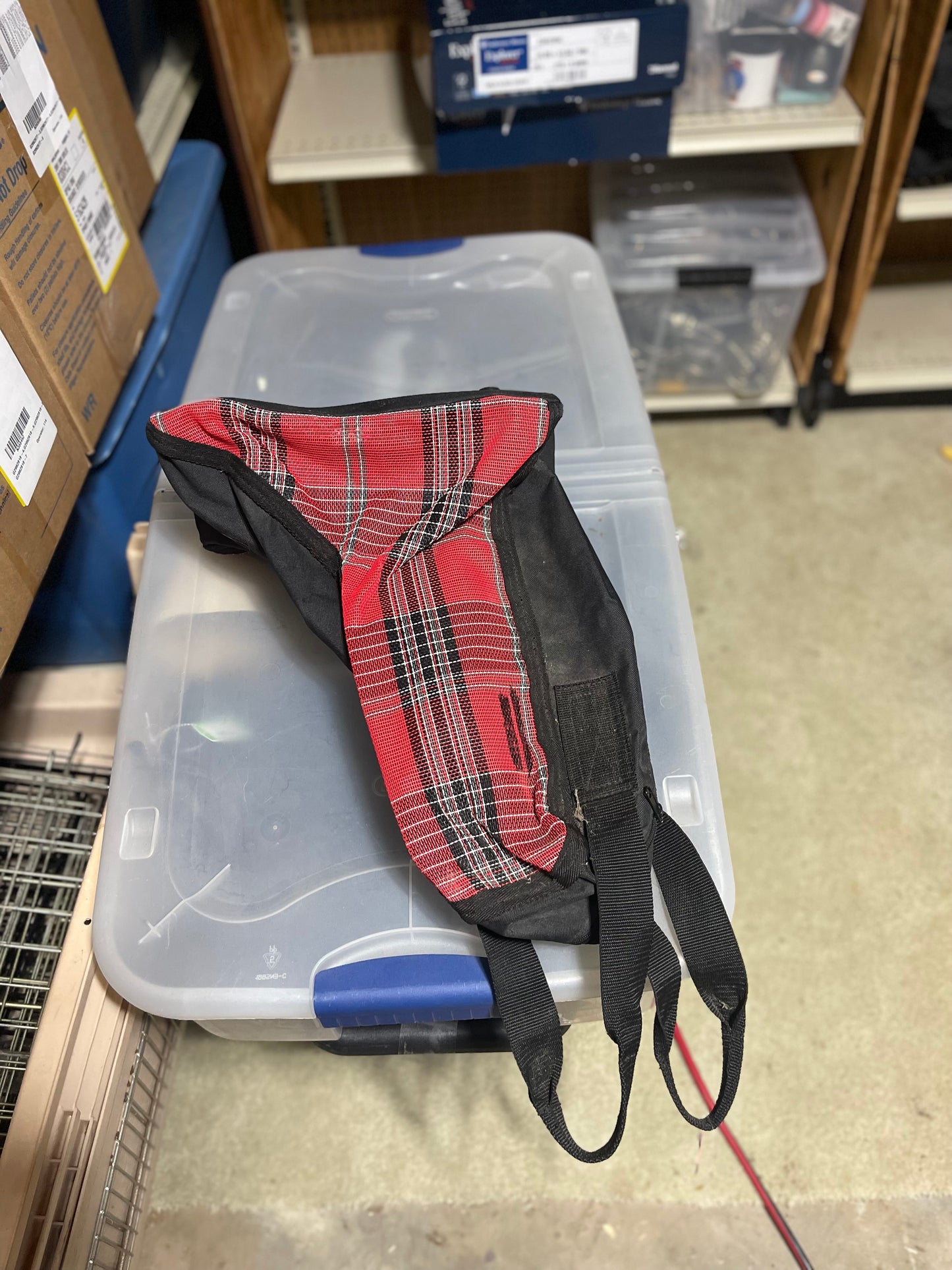 Kensington red plaid boot bag
