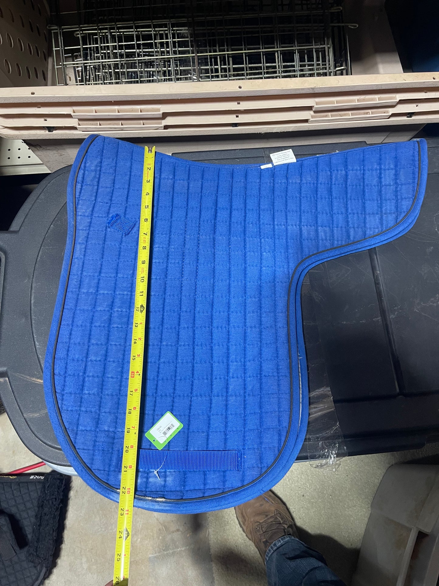 Blue 20" cotton quilted dressage pad, PRI