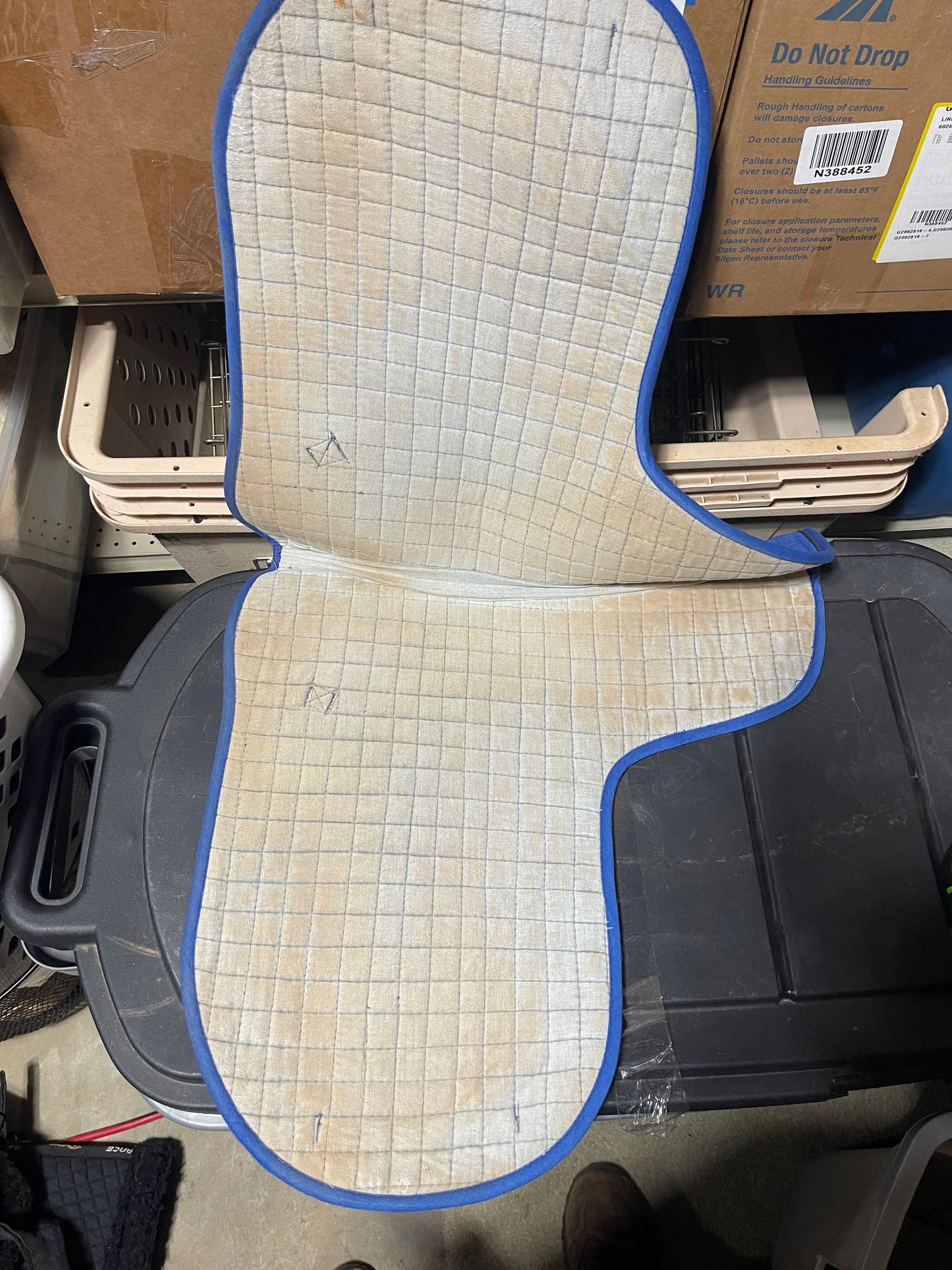Blue 20" cotton quilted dressage pad, PRI