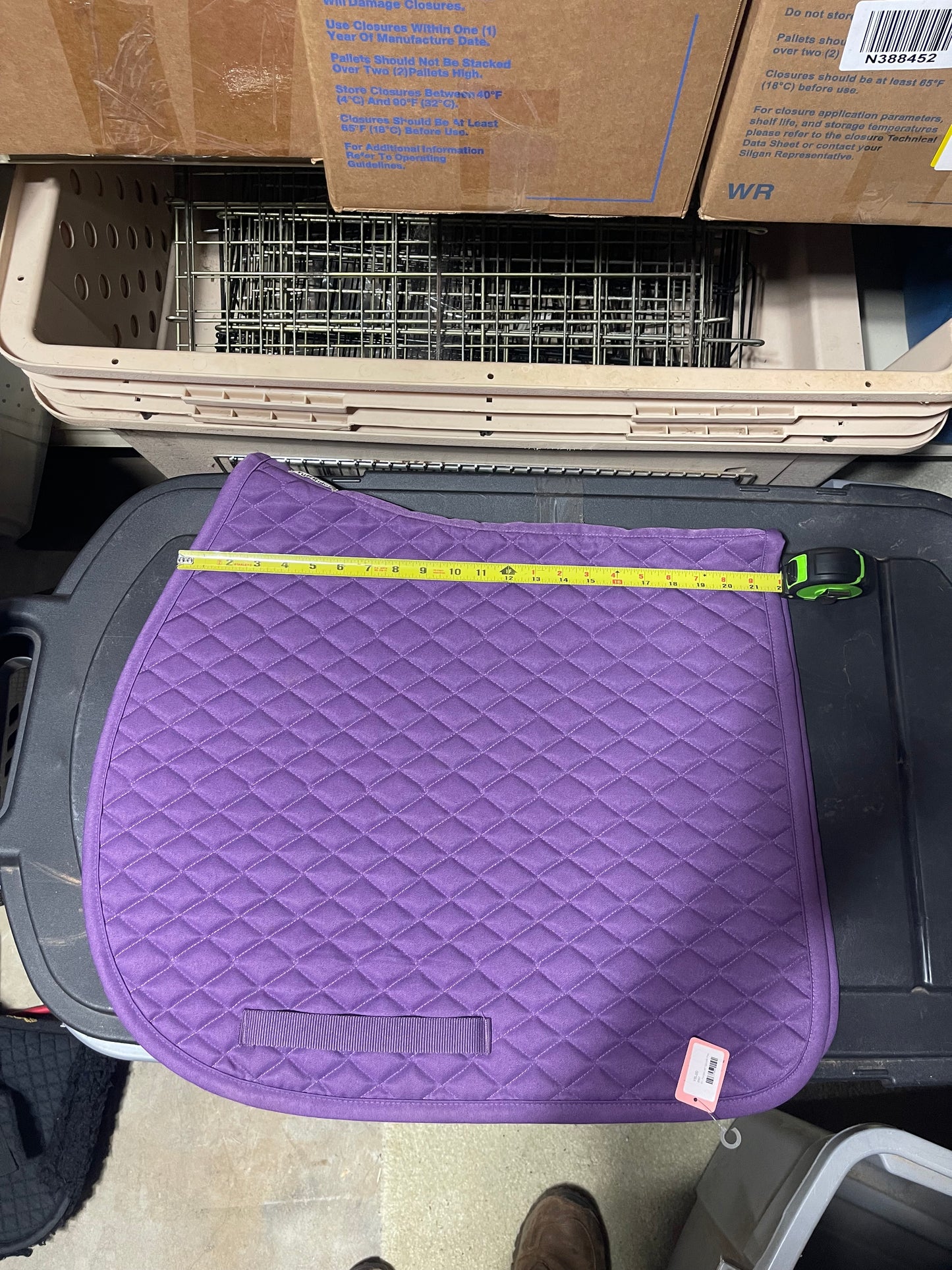 Purple AP quilted cotton english Saddle Pad, Tuffrider