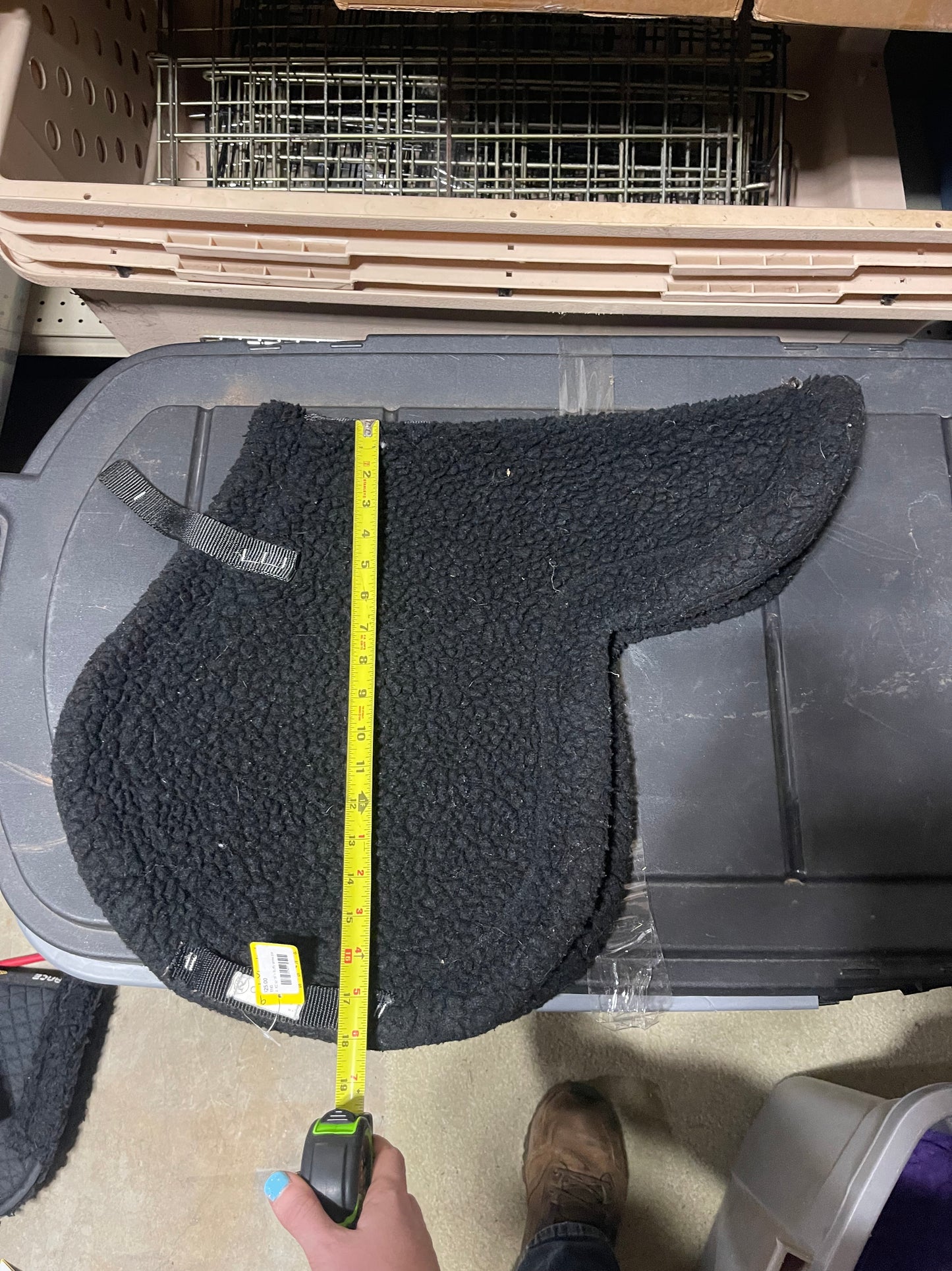 16” Black fleece fitted show pad, Ronmar