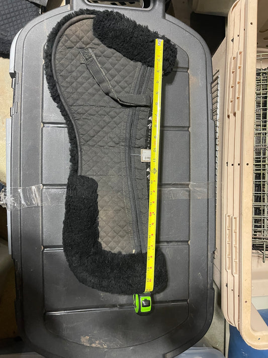 Large 18” Black sheepskin shimmable 6 pocket half pad, Total Saddle Fit