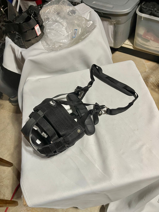 Horse Size black Tough 1 EZ breathe deluxe padded muzzle w/halter, New with tags