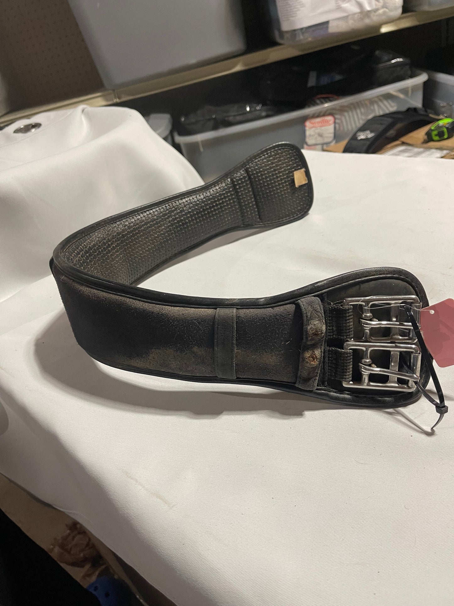 28” black Gel waffle dressage girth