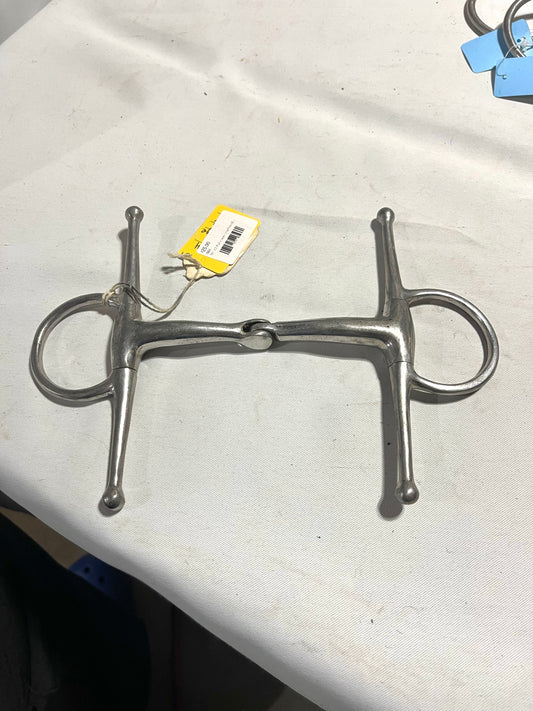 5” full cheek hinged single break mouth snaffle bit, Stainless Steel