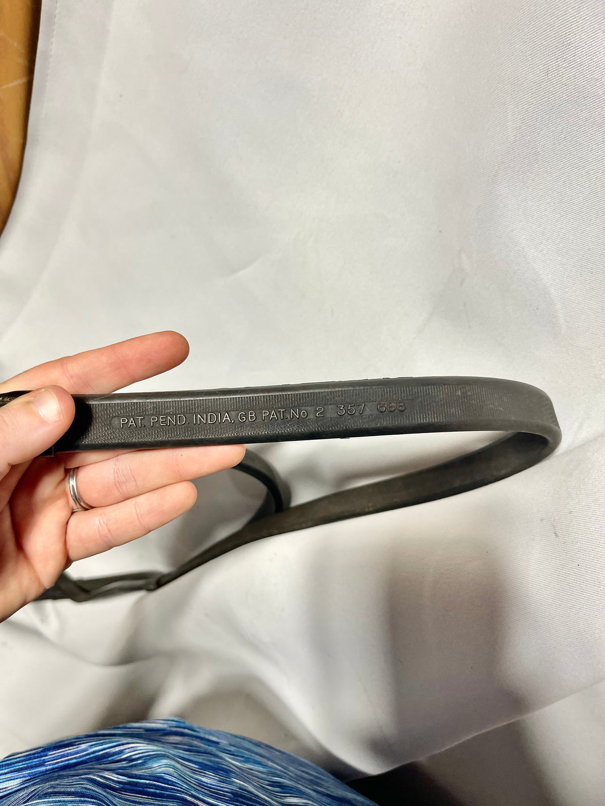 55" Equus Rubber Eventa black rubber grip reins, with bridle fastener ends. Well used
