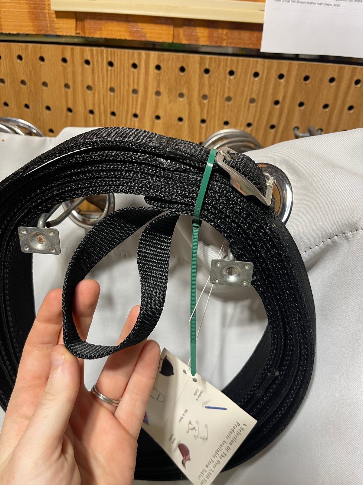 Toklat Black flat nylon 1" x 95" Draw reins, new with tags