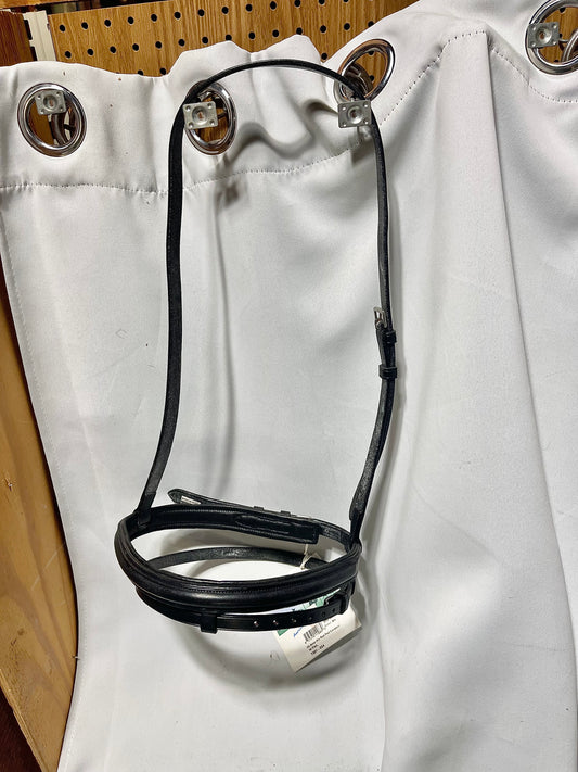 HK Americana Horse/Full Black padded Cavesson noseband with flash and regular roller