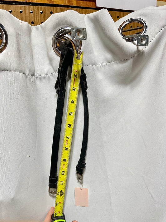 OS/Warmblood/Xfull 12" Black replacement cheek pieces, with bridle hook ends, used