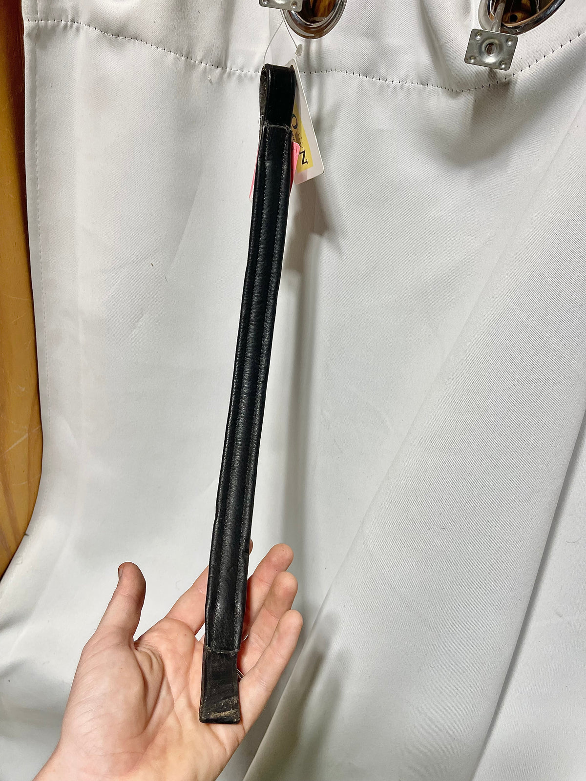 16" OS/Warmblood/Full padded Black plain raised English replacement brow band, lightly used