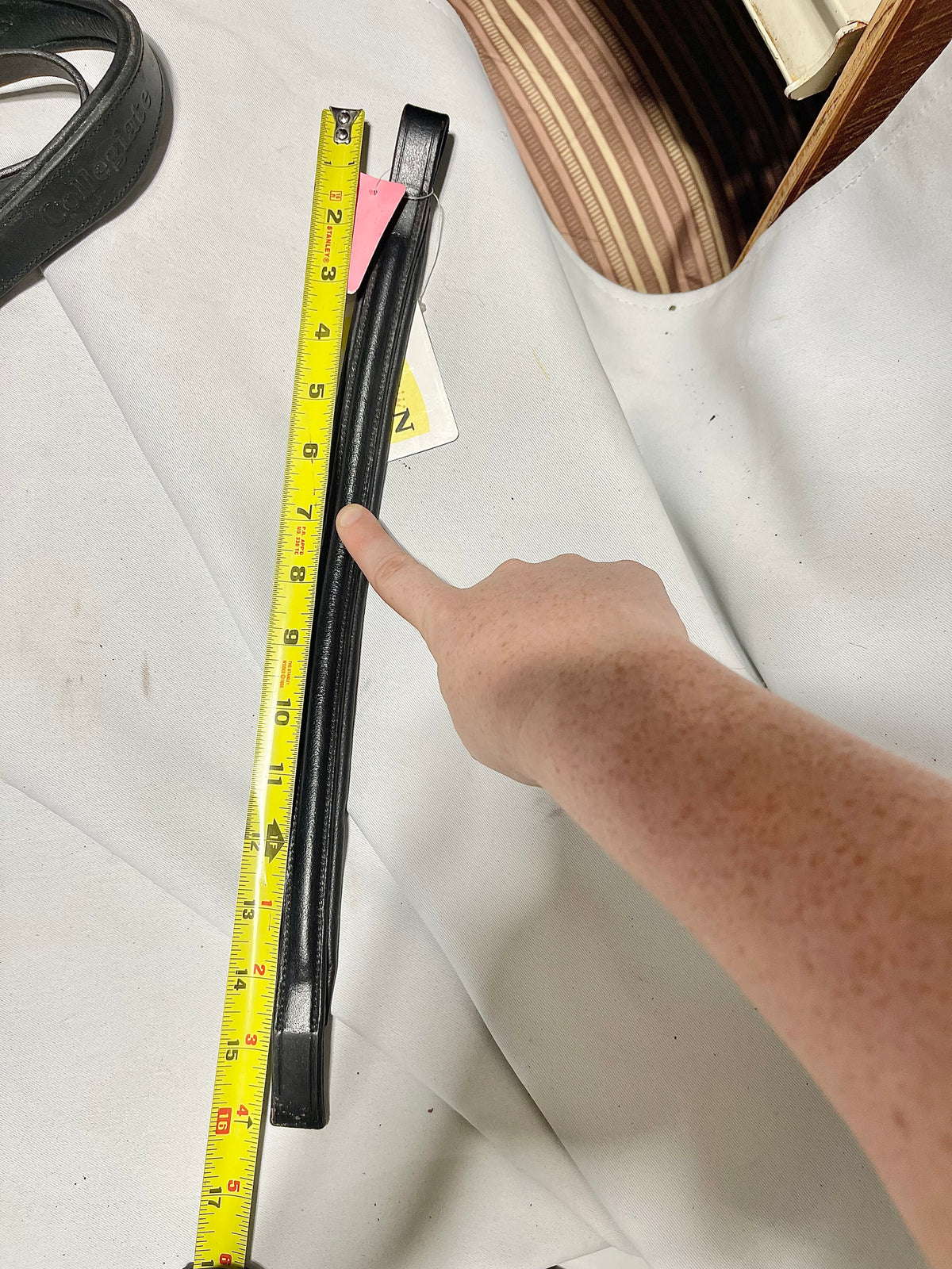 16" OS/Warmblood/Full padded Black plain raised English replacement brow band, lightly used
