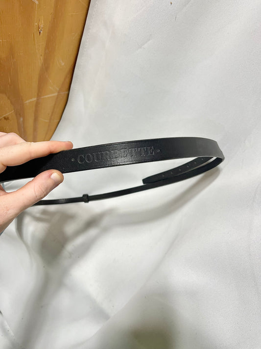 Courbette Black replacement plain crown piece for english bridle, new with tags