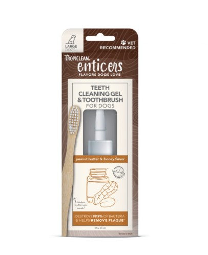 Tropiclean Enticers Teeth cleaning gel and toothbrush