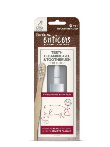 Tropiclean Enticers Teeth cleaning gel and toothbrush
