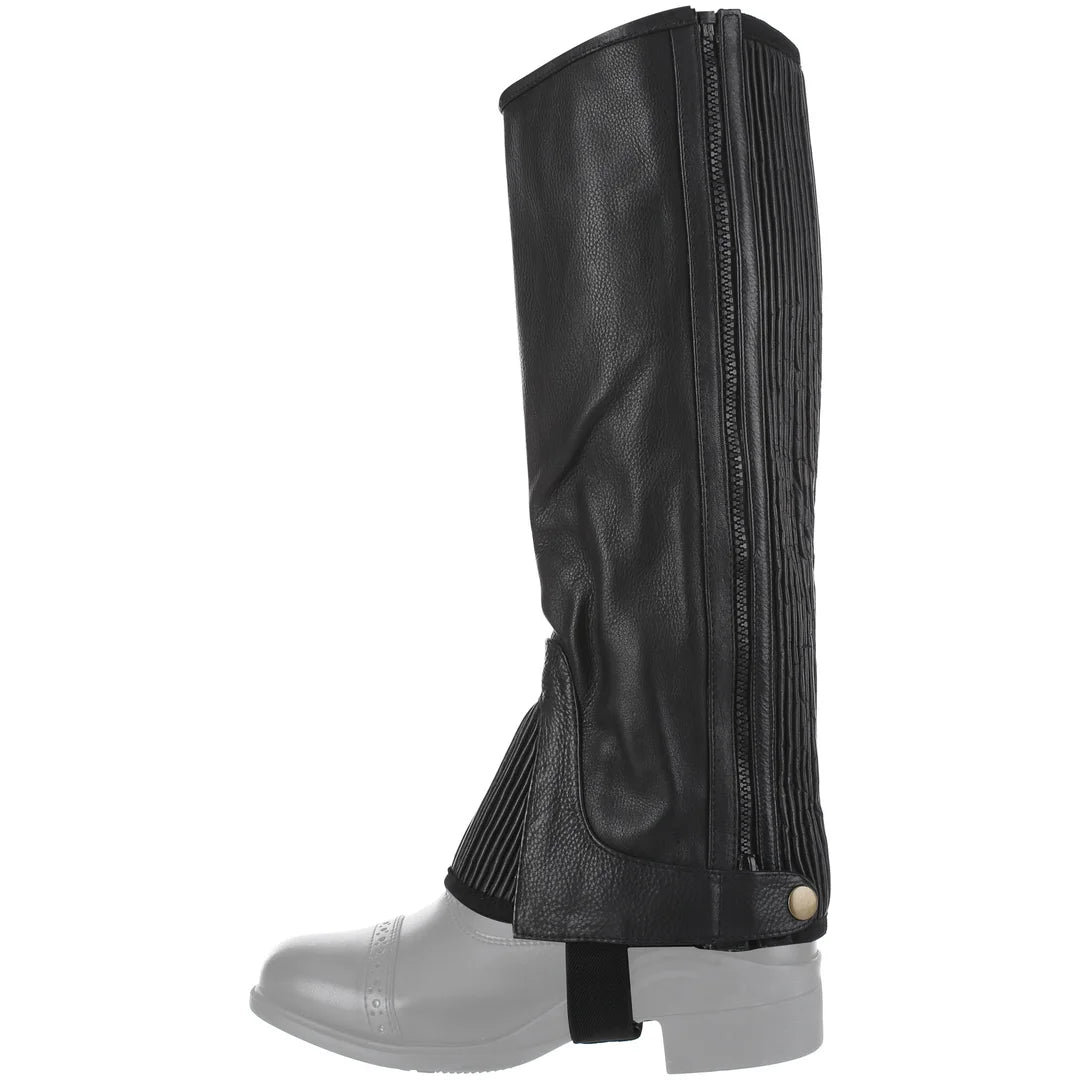Sz XX Wide Full grain black leather half chaps, Tuffrider