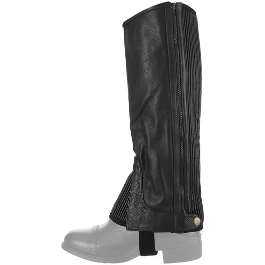 Sz XX Wide Full grain black leather half chaps, Tuffrider
