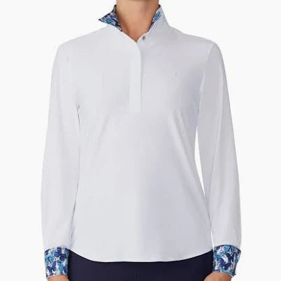 Ovation LS Show Shirts, Ladies Blue Butterfly, shirt021