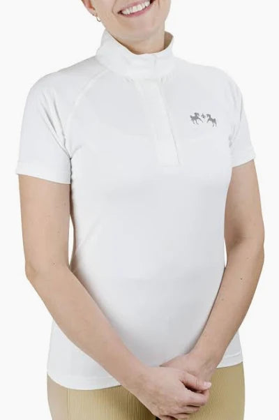 Equine Couture Magnet Closure Short Sleeve Lace Show Shirt, Ladies