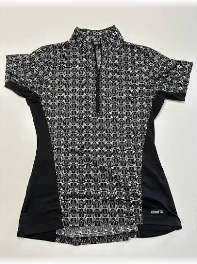 Kerrits Black Print Ice Fil Short Sleeve Sun Shirt, Ladies, shirt029